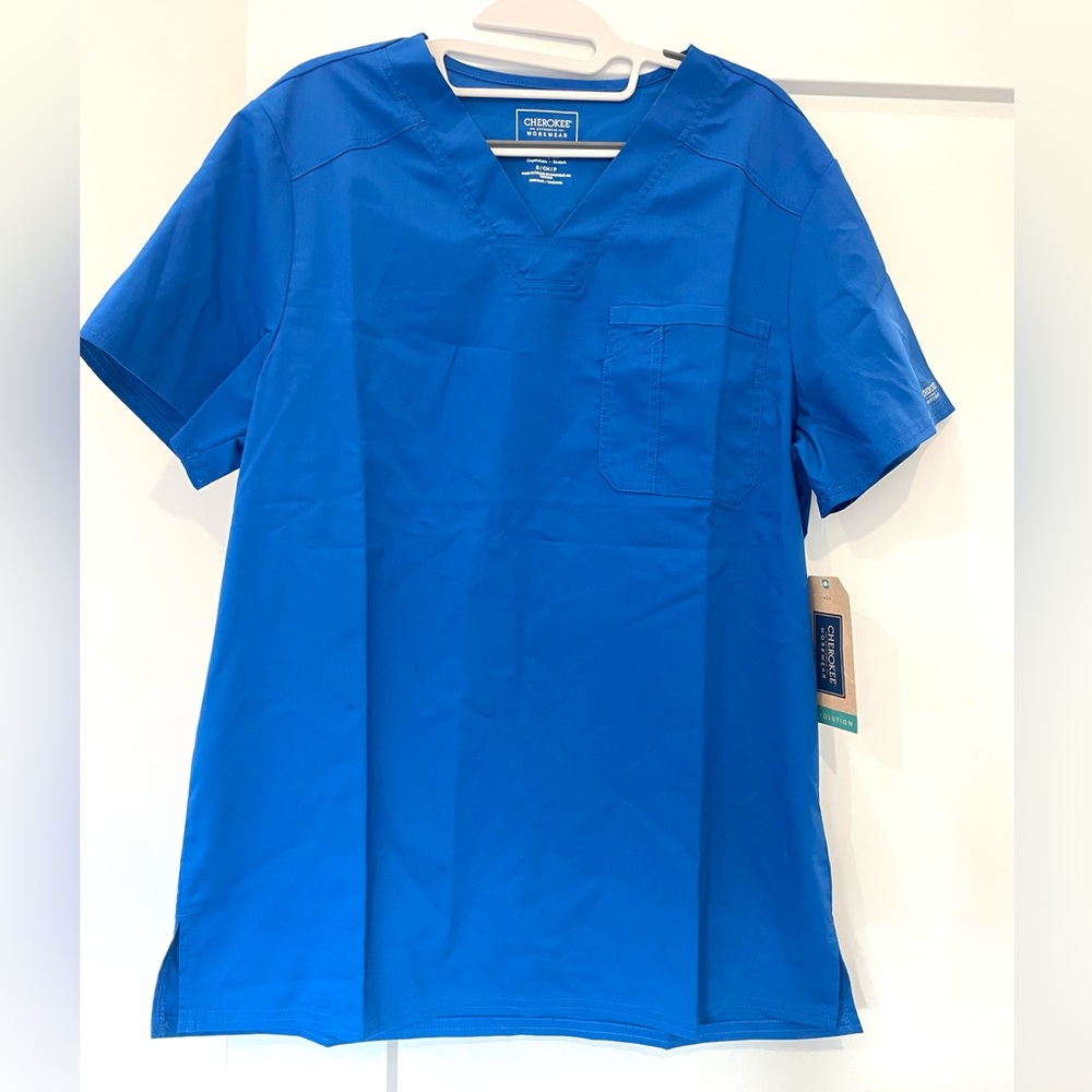 Cherokee Men's Blue Scrub Shirt Small NWT New